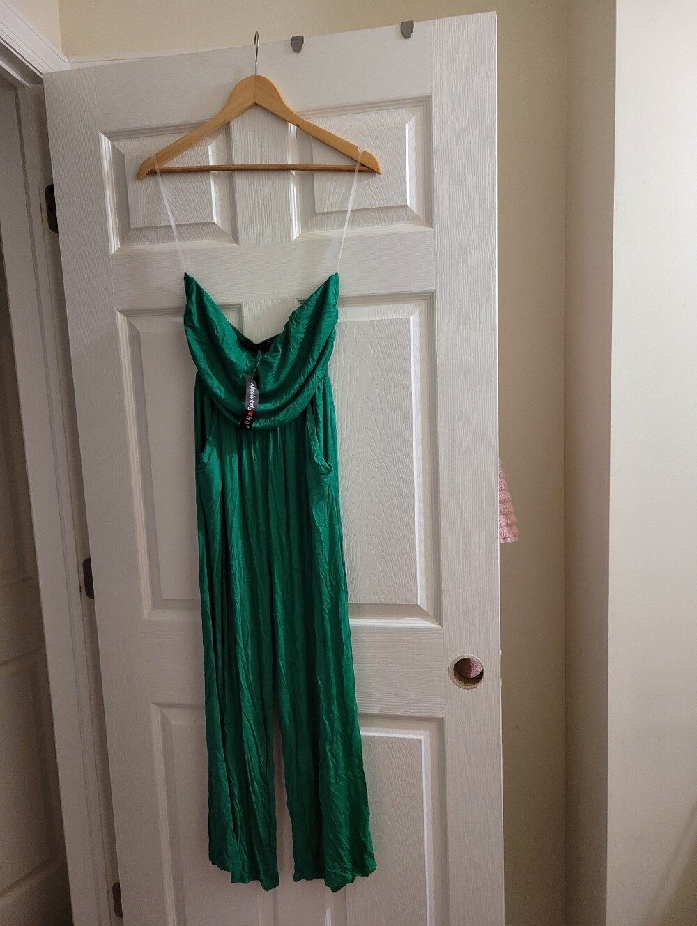 Absolutely Emerald Green Strapless Wide-Leg Jumpsuit